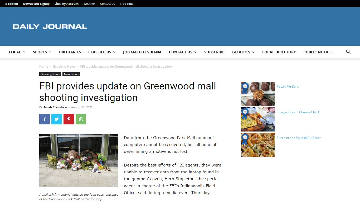 FBI provides update on Greenwood mall shooting investigation